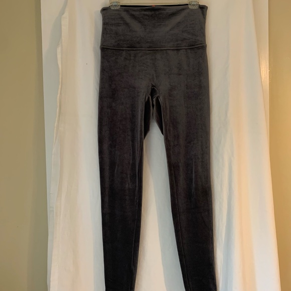 SPANX dark gray velour/velvet 'Ready To Wow' leggings - Picture 3 of 10